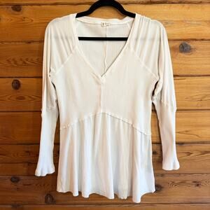 POL Off White Long Sleeve Top Small